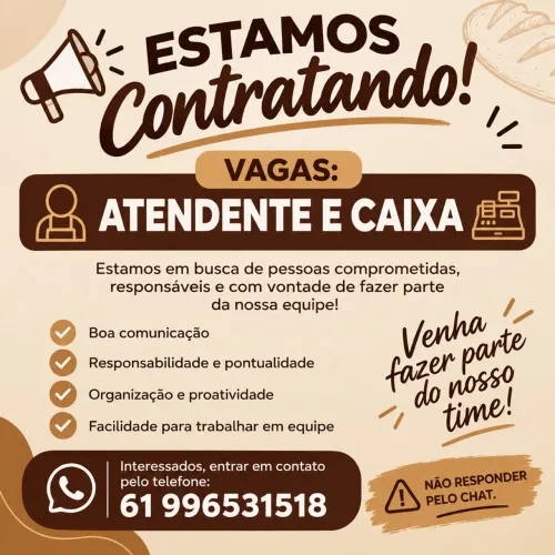 Vaga de emprego disponível