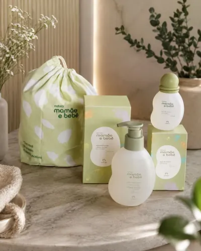 Kit Mamãe bebê com saquinho organizador