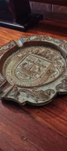 Cinzeiro de bronze antigo Portugal