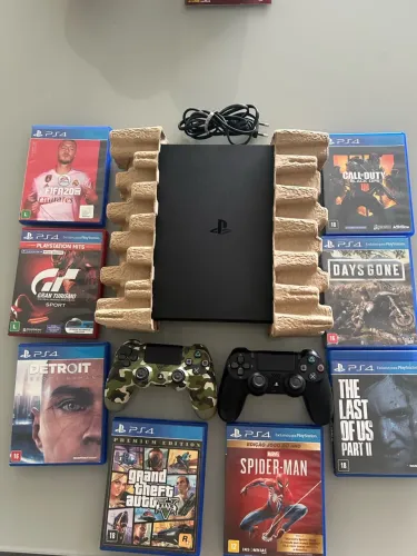 Videogame Ps4 com 8 jogos e dois controles, em perfeito estado com ssd 500gb