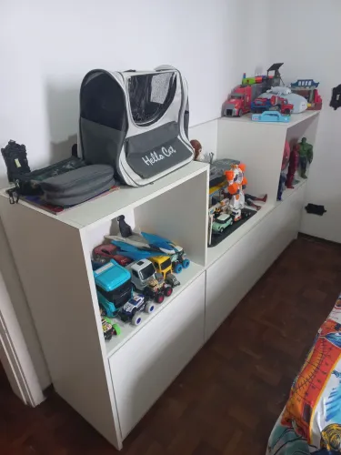 Armário Organizador Infantil MDF Branco Com Gavetões E Nichos