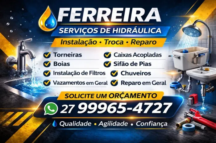 Serviços de hidráulica.