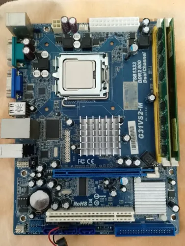 A placa-mãe Phitronics G31VS2-M + Processador + Memória