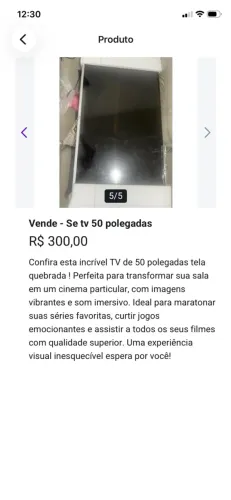 Vende -Se Tv Semi nova quebrou a tela 55polegadas
