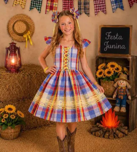 Vestidos xadrez juninos