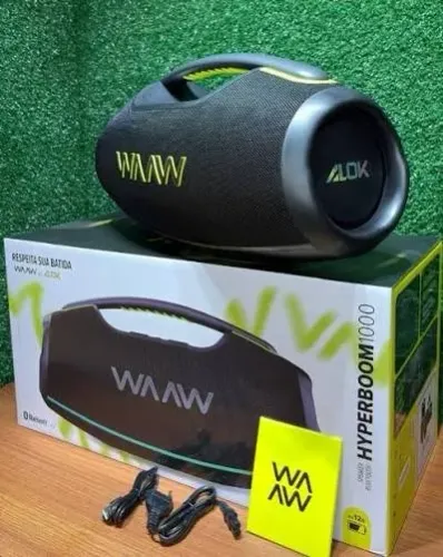 WAAW by ALOK Caixa de Som HYPERBOOM 1000 Bluetooth, À Prova D'Água, Até 12h
