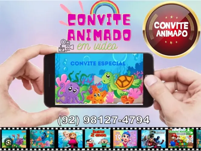 Convite Animado em Vídeo Torne Sua Festa Inesquecível