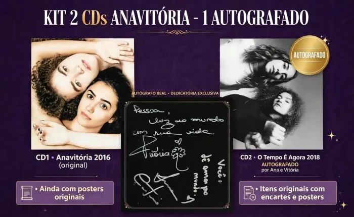 kit 2 CDs ANAVITÓRIA Completos + um autografado por Ana e Vitória 