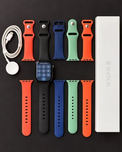 Apple Watch Series 10 46mm GPS Jet Black + Caixa + 4 Pulseiras