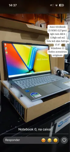 Notebook Asus Vivobook Completo na Caixa
