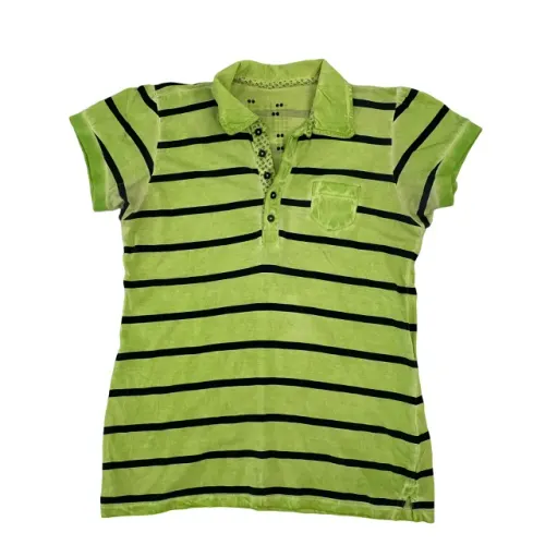 Camiseta Wöllner Polo Feminina Original Tamanho M Verde Listrada