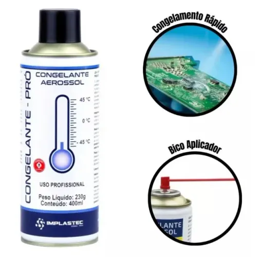 Spray Aerosol Congelante Implastec -45º - Nova Fórmula Pro (99995.9905 zap)