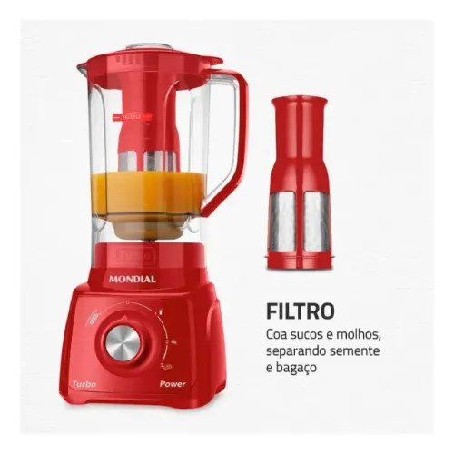 Liquidificador Turbo Power Mondial 550W - L-99 FB