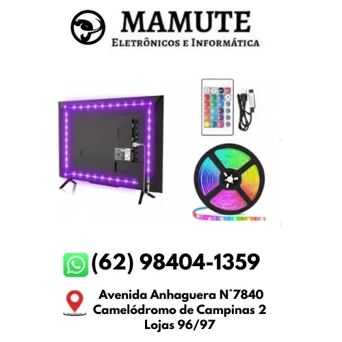 Fita Led 5050 Rgb Controle Remoto 5m 5v USB Para Tv Pc Carro