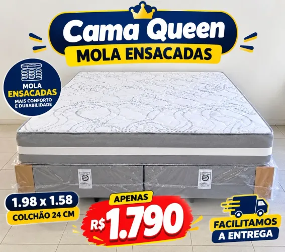 Cama Queen de excelente qualidade e conforto