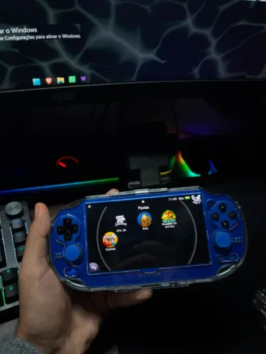 Ps Vita Azul Edição Japonesa + Cartão 128gb (Único Dono) V-1000