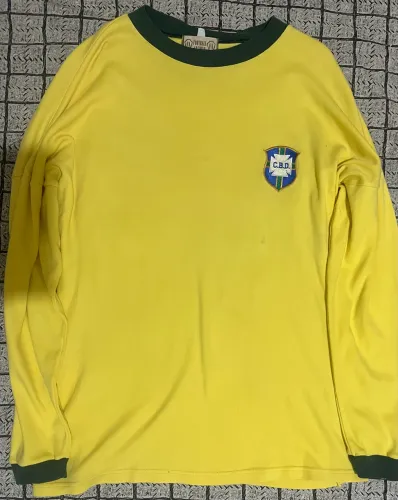 Uniforme seleção do Brasil 1970 mangas longas