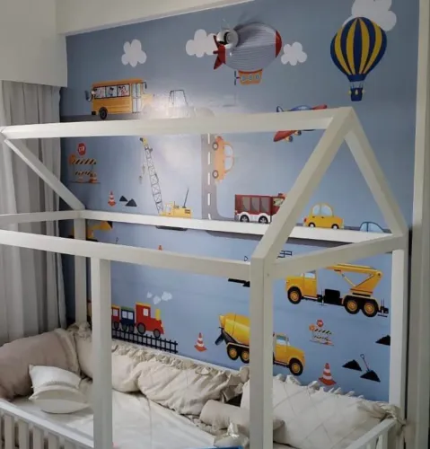 Cama casinha solteirão com colchão