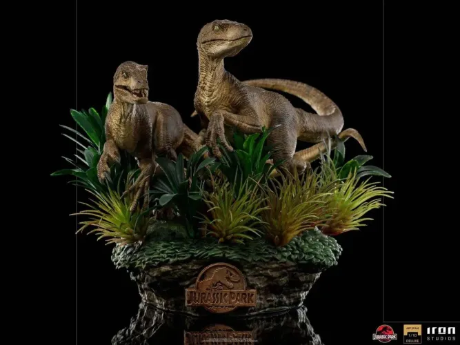 Estátua Jurassic Park - Just the Two Raptors Deluxe escala 1/10