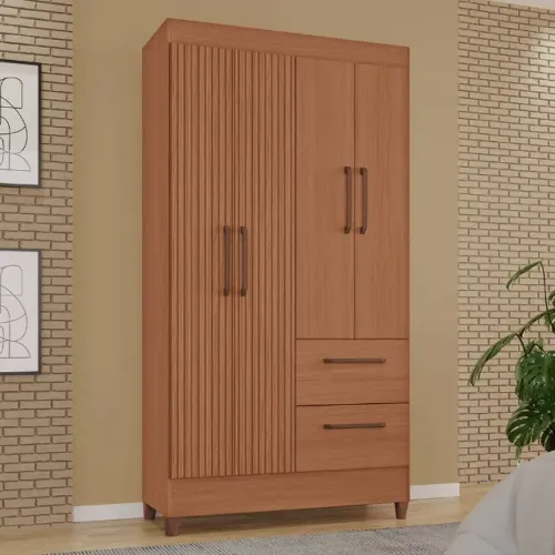 Organize Seu Quarto com o Roupeiro Star 4 Portas e Gavetas com Corrediças Telescópicas