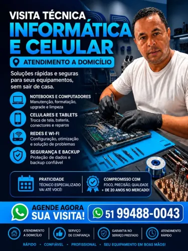 Assistência Técnica de Informática e Celular - Visita a Domicílio em Porto Alegre e Região