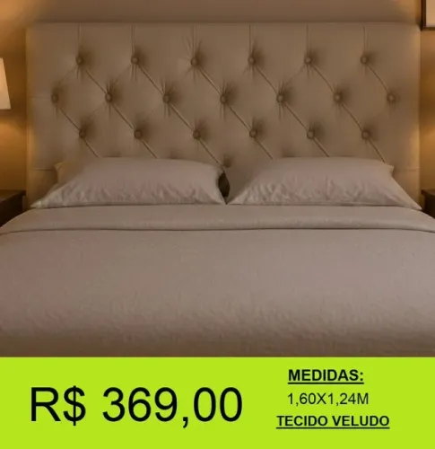 Cabeceira queen veludo bege reposição - temos a pronta entrega 