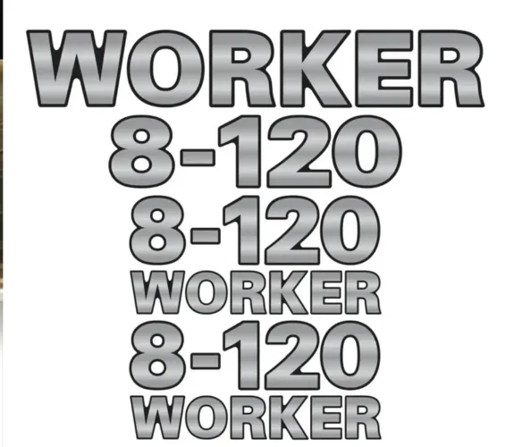 Kit Adesivo Volkswagen 8-120 Worker Emblema Caminhão Cmk15