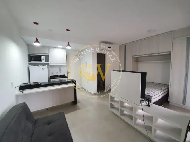 Studio Decorado e Mobiliado no Duo JK Locação
