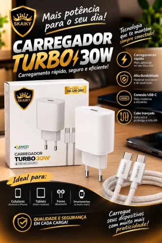 Carregador Turbo 30W Skaiky