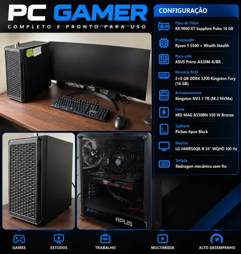 PC Gamer (roda todos os jogos no alto/ultra)