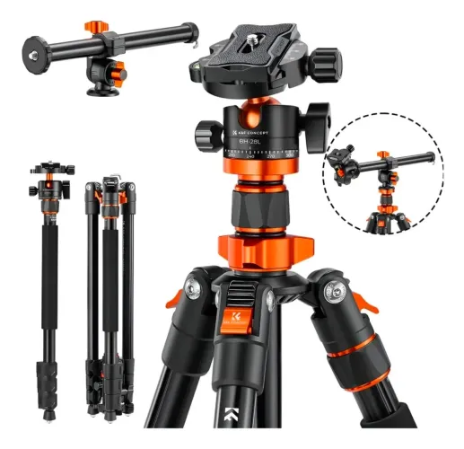 Tripé Profissional 2m Premium K&f Ajustável Ball head 360°