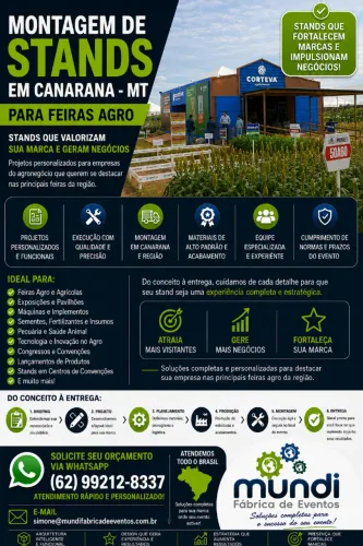Montadora de Stands para Feiras em Canarana MT | Projetos para Agronegócio