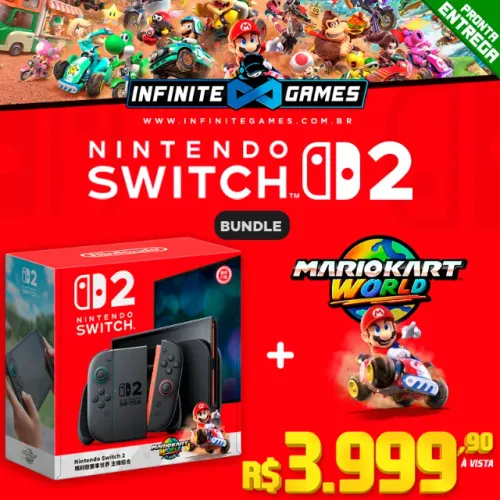 Nintendo Switch 2 Bundle com Mario Kart World! Loja Física! Parcelamos 18x!