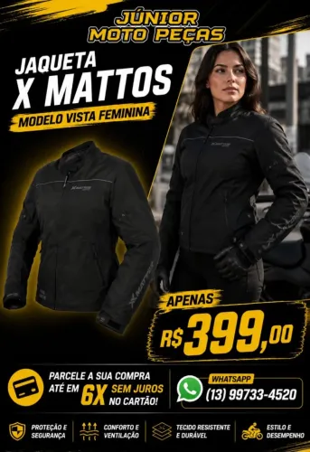 Jaqueta top feminina para motociclista e passeio