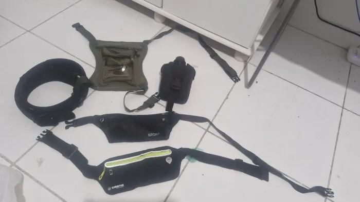 Kit Trilha Cinto tatico + Cantil + Pochete de perna