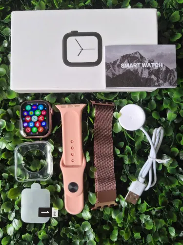 SmartWatch Mini 38mm Rosê 2 Pulseiras Capinha e Película Novo