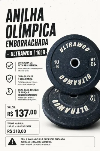 Anilhas Olímpicas Ultrawod - vários tamanhos e pesos