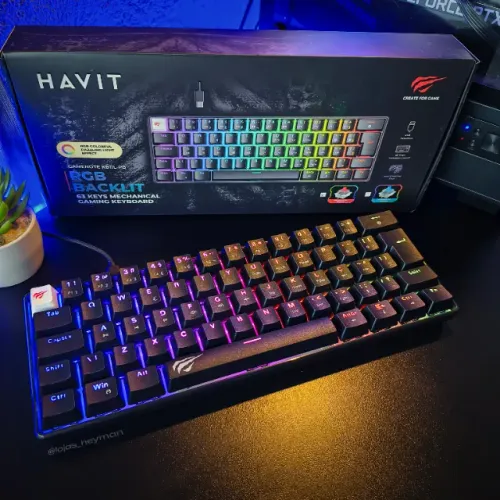  Teclado Mecânico Gamer 60% Havit GT-KB11L RGB ABNT2 USB-C