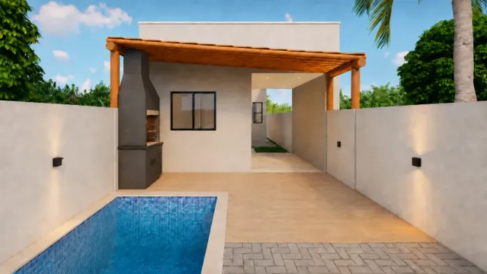 Casa em Jacuma Com 2 Qts (Suíte) Piscina e 3 Vagas Garagem . Urgente !