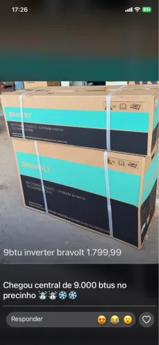 Central de ar 9 mil Btus $1800