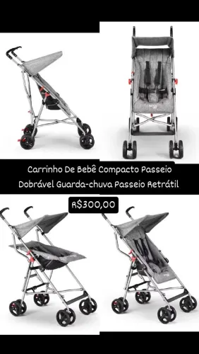 Carrinho De Bebê Compacto Passeio Dobrável Guarda-chuva Passeio Retrátil