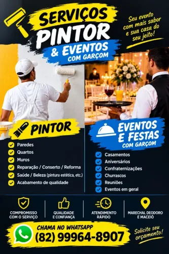 Pintor Autônomo e Garçom para Eventos e Festas