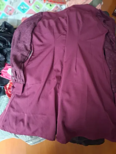 Vestido lilás manga comprida transparente