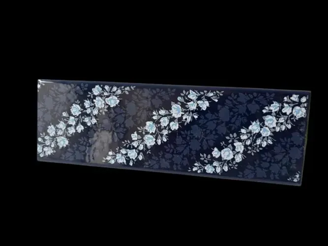 Listelo Cerâmico Decorativo - Serie Floral Noite (Revestimento Cerâmico)