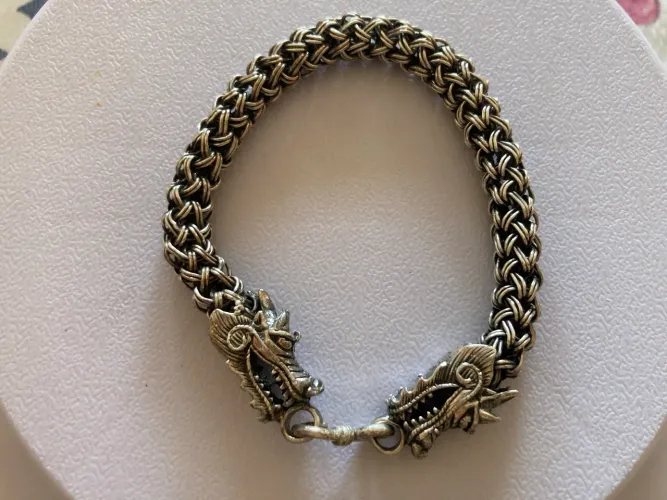 Pulseira masculina de prata de bali Dragão