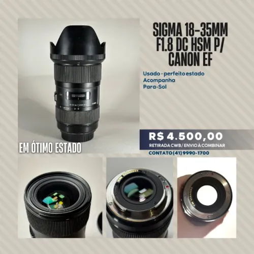 Sigma 18-35mm f1.8 DC HSM p/ canon EF