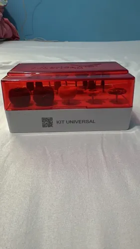 Kit Universal de Acabamento e Polimento - lAmerican Burrs - 19 peças + broqueiro vermelho