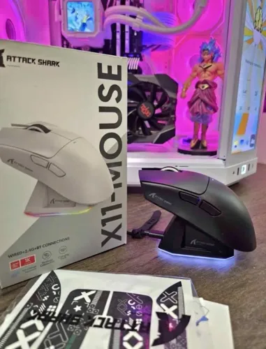 Mouse Gamer Sem Fio Attack Shark X11 - Com Base De Carregamento