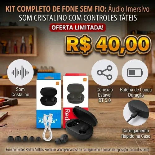 Fone de ouvido sem fio Redmi 2