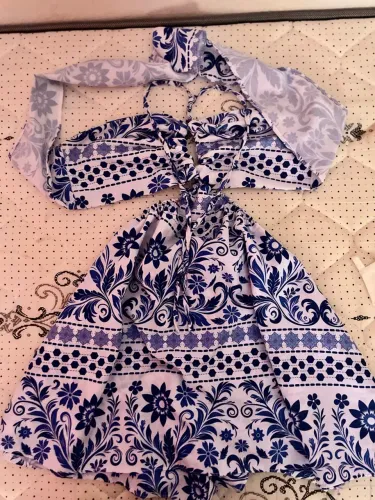 Vestido farm azul curto